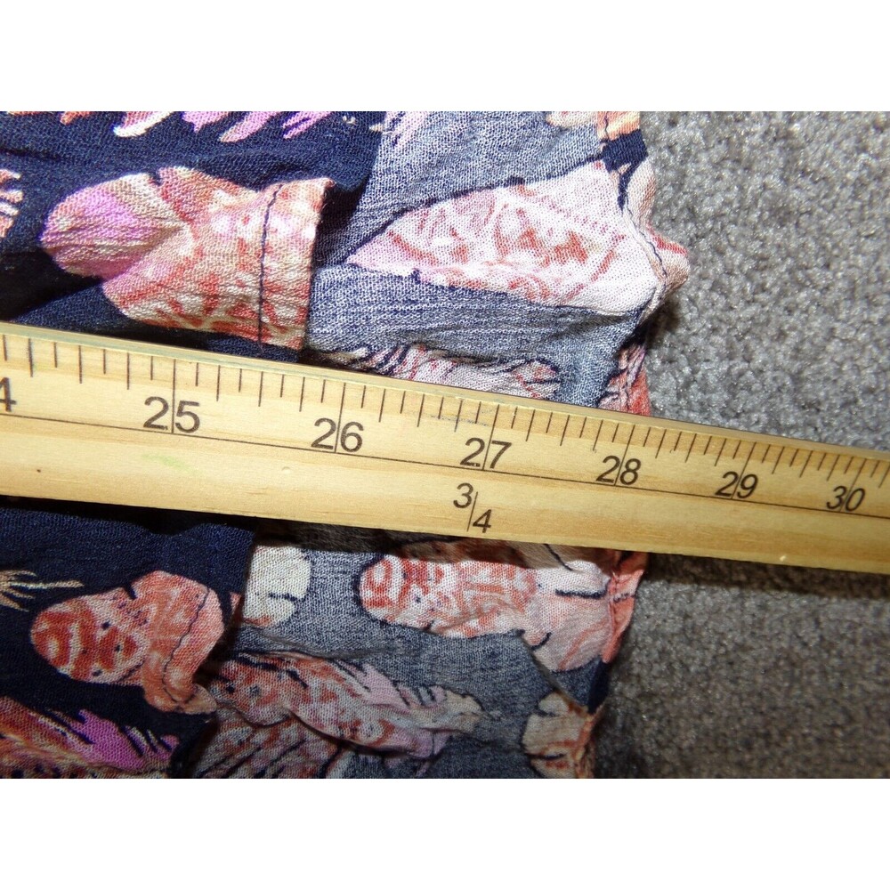 NWOT Agnes & Dora Sway top Feather Print Ruffle Tunic Small blue and pink - Picture 8 of 8